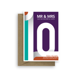 10th wedding anniversary card mr & mrs ann039 card