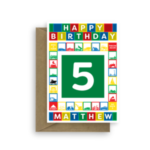 5th birthday card boy cars trucks bb066 card