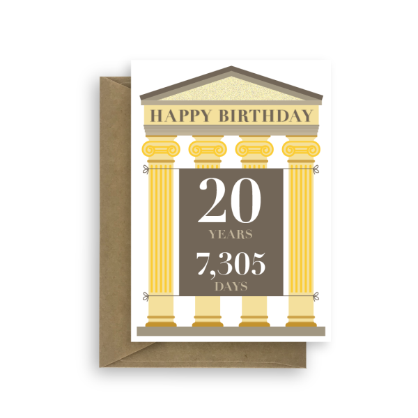 20th birthday card roman stats bb071