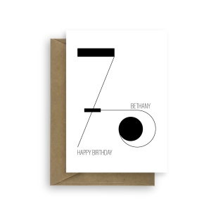 70th birthday card minimalist bb043