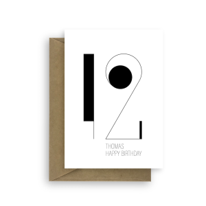 12th birthday card minimalist bb072 sac