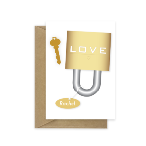 I love you lock and key valentine card val038