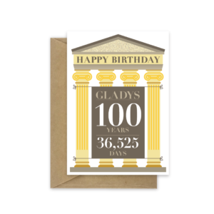 100th birthday card roman architecture name statistics bb081