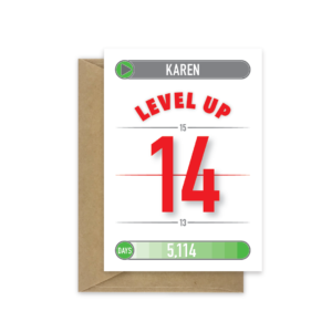 14th birthday card level up bth440