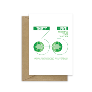 35th wedding anniversary card jade graphics ann037