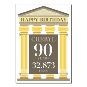 90th birthday card roman architecture name bb082