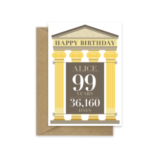 99th birthday card roman archtecture name bb083