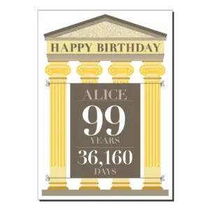 99th birthday card roman architecture name bb083