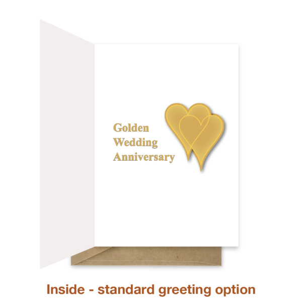 Standard greeting inside 50 golden years wedding anniversary card ann004