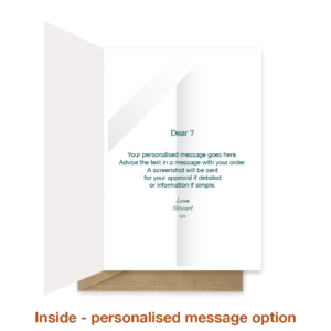 Personalised message inside 1st wedding anniversary card