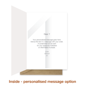 Personalised message inside lesbian 1st wedding anniversary card ann024