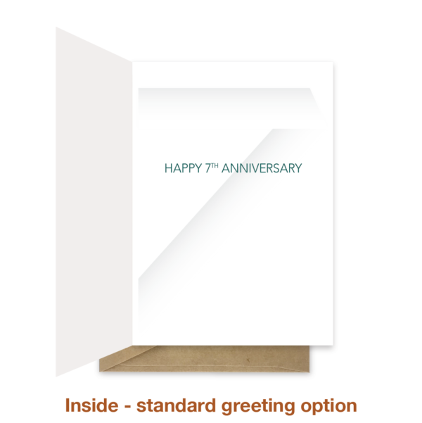 Standard greting inside 7th wedding anniversary card ann026