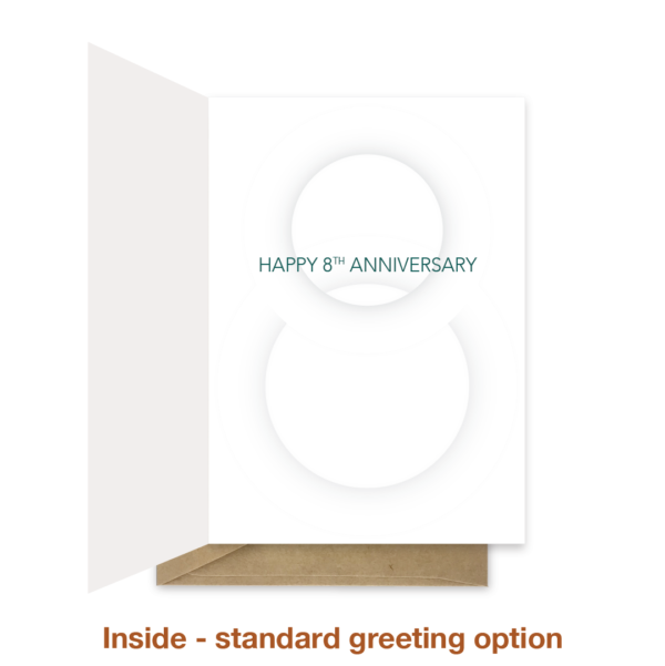 Standard greeting inside 8th wedding anniversary card ann027