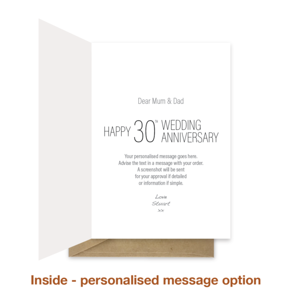 30th wedding anniversary card - Pearls - Image 4