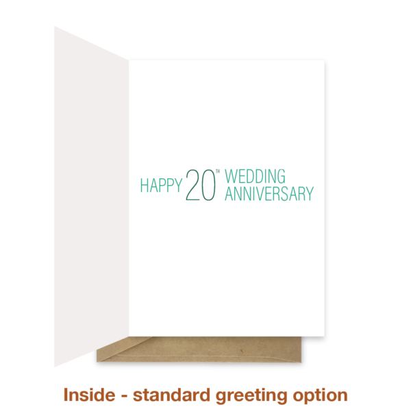 Standard greeting inside 20th wedding anniversary card ann032