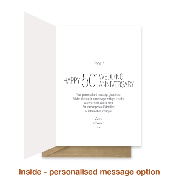 50th wedding anniversary card - Gold rings - Image 4