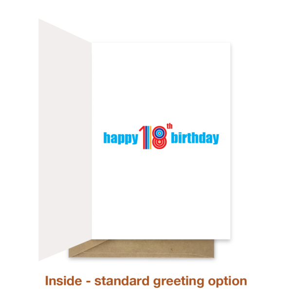 Standard greeting inside 18th birthday card bb024