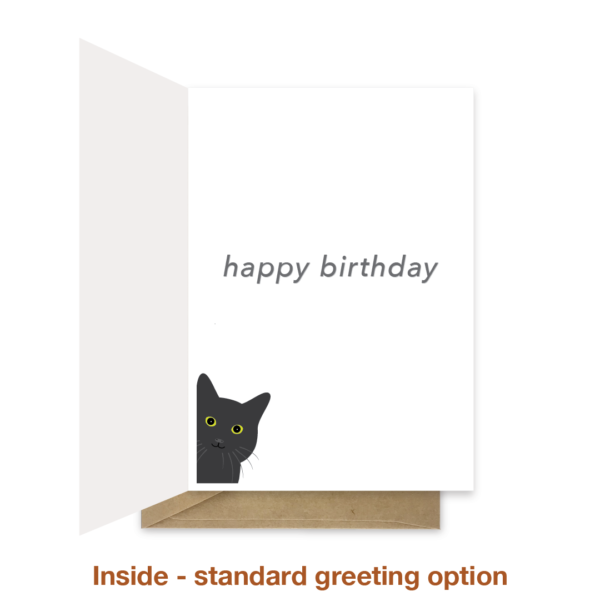 Standard greeting inside cat pun birthday card bb054