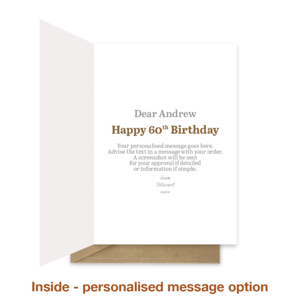 60th birthday card - Candles and Name - Image 4
