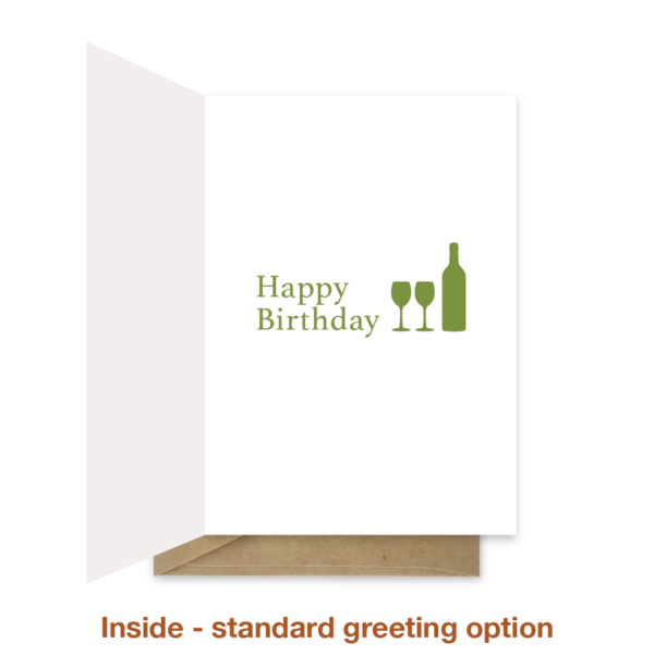 Standard greeting inside wine connoisseur birthday card bb062
