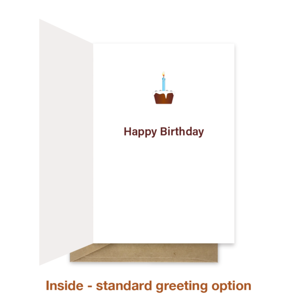 Standard greeting inside cupcake birthday card bb063