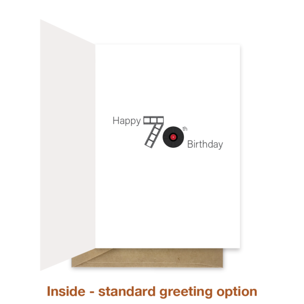 Standard greeting inside 70th birthday card bb087