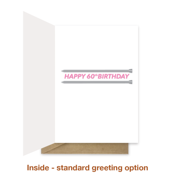 Standard greeting inside 60th birthday card bb093