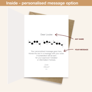 Personalised message inside card
