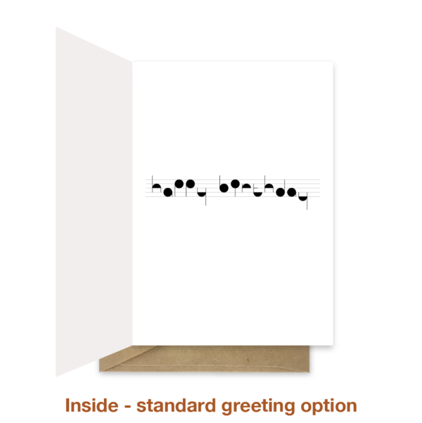 Standard greeting inside music notes happy birthday card bb099