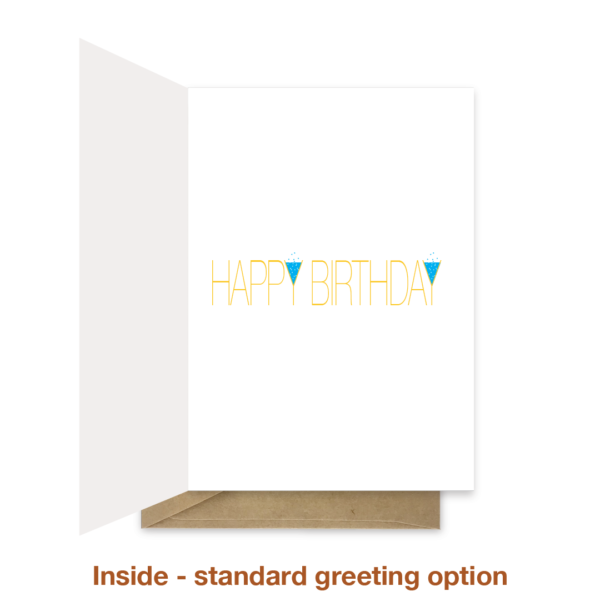 Standard greeting inside happy birthday card bth047