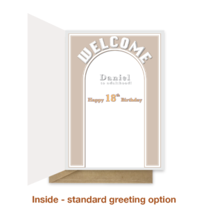 Standard greeting inside 18th birthday card bth174