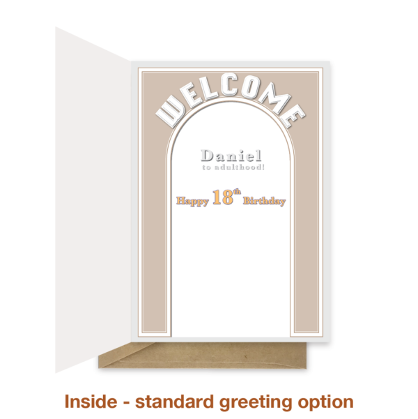 Standard greeting inside 18th birthday card bth174