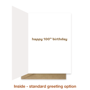 Standard greeting inside 100th birthday card bth275