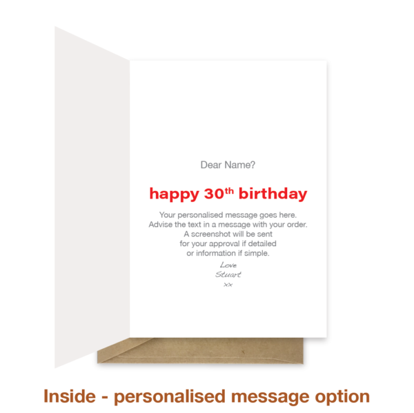 30th birthday card - Perfect 10s - Image 4