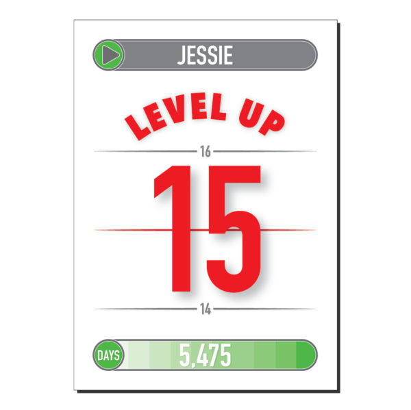 15th birthday card level up bth441