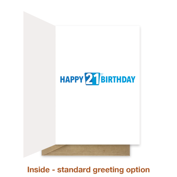 Standard greeting inside 21st birthday card bth450