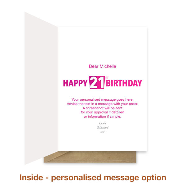 21st birthday card - Milestones Pink - Image 4