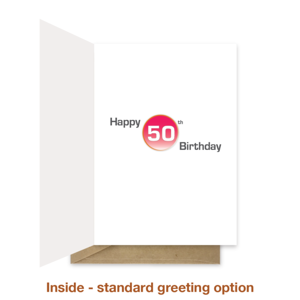 Standard greeting inside 50th birthday card bth482