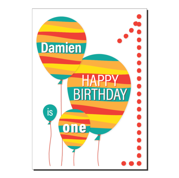 1st birthday cards balloons bth518