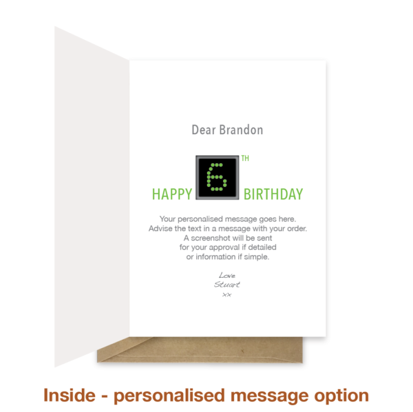 6th birthday card - Clock statistics Name - Image 4