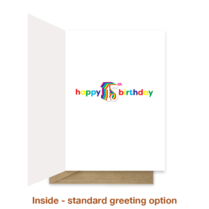 Standard greeting inside 15th birthday card bth531