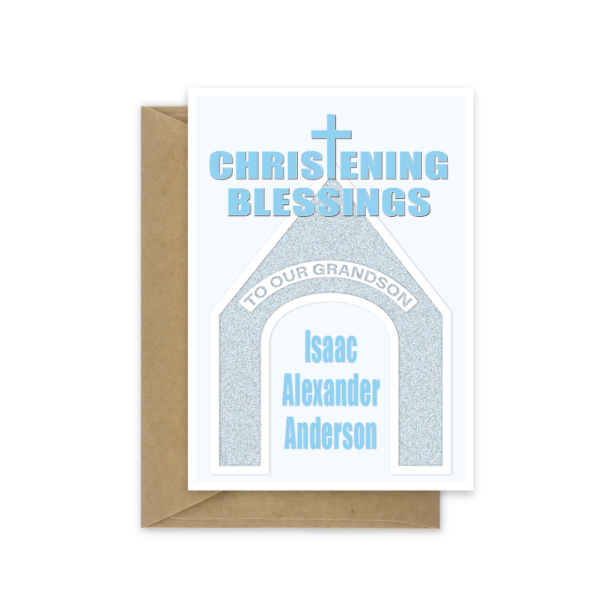 christening card for boy church name cht034