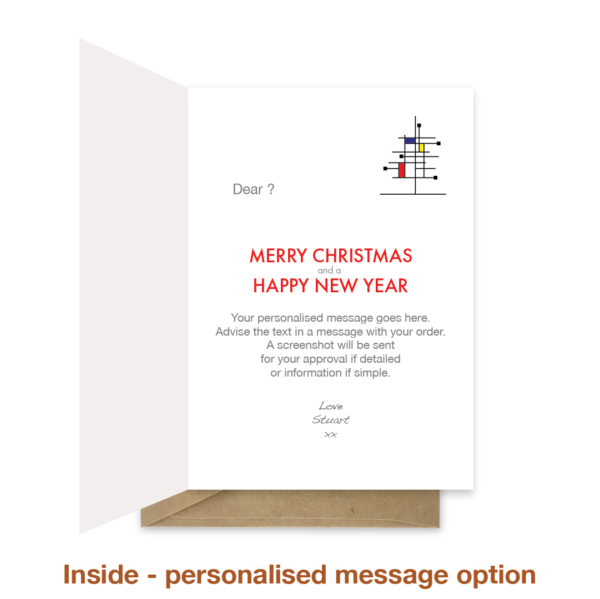 Personalised message inside Christmas card