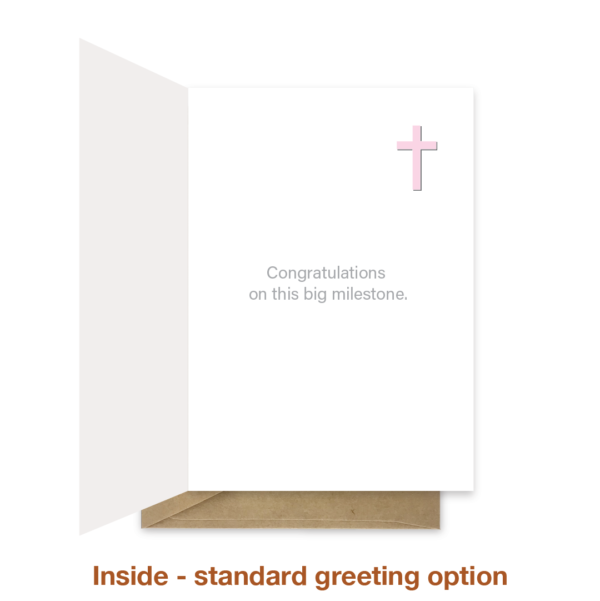Standard greeting inside baptism card for girl cht035