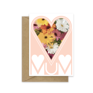 mothers day card heart flowers card mth014
