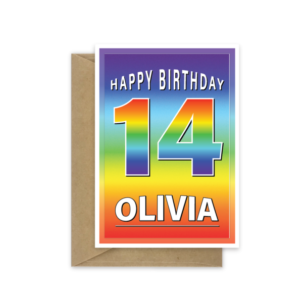 personalised 14th birthday card bb0024