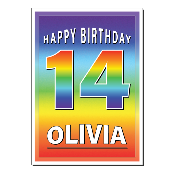 personalised 14th birthday card bb0024
