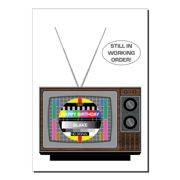 personalised tv birthday card bb067