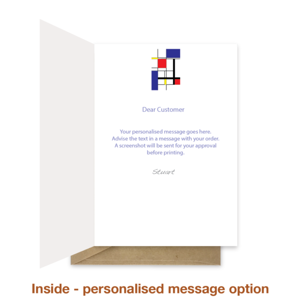 Thank you card - Mondrian style Name - Image 3