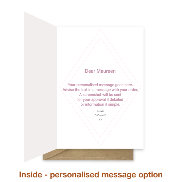 Personalised message inside thank you card thk009a